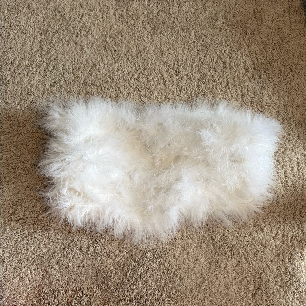Luxurious White Faux Fur Crop Top
